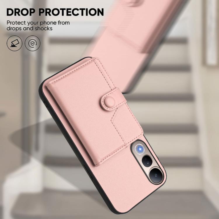 For vivo V50 Lite 4G Button Card Bag RFID Anti-theft Phone Case