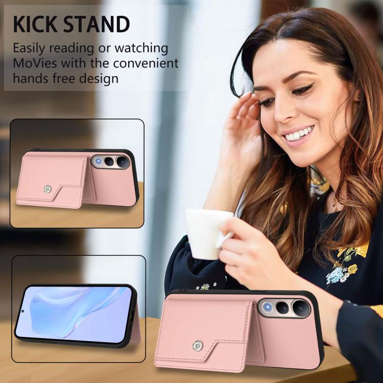 For vivo V50 Lite 4G Button Card Bag RFID Anti-theft Phone Case