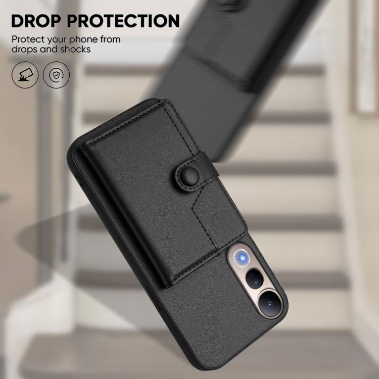 For vivo V50 Lite 4G Button Card Bag RFID Anti-theft Phone Case