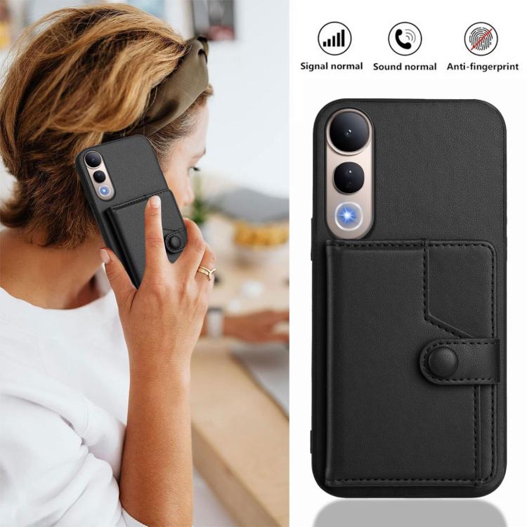 For vivo V50 Lite 4G Button Card Bag RFID Anti-theft Phone Case
