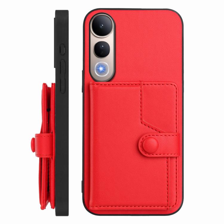 For vivo V50 Lite 4G Button Card Bag RFID Anti-theft Phone Case