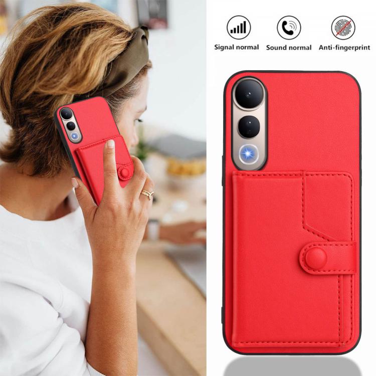 For vivo V50 Lite 4G Button Card Bag RFID Anti-theft Phone Case