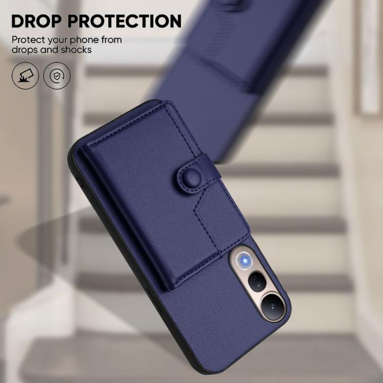 For vivo V50 Lite 4G Button Card Bag RFID Anti-theft Phone Case