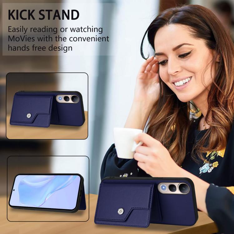 For vivo V50 Lite 4G Button Card Bag RFID Anti-theft Phone Case