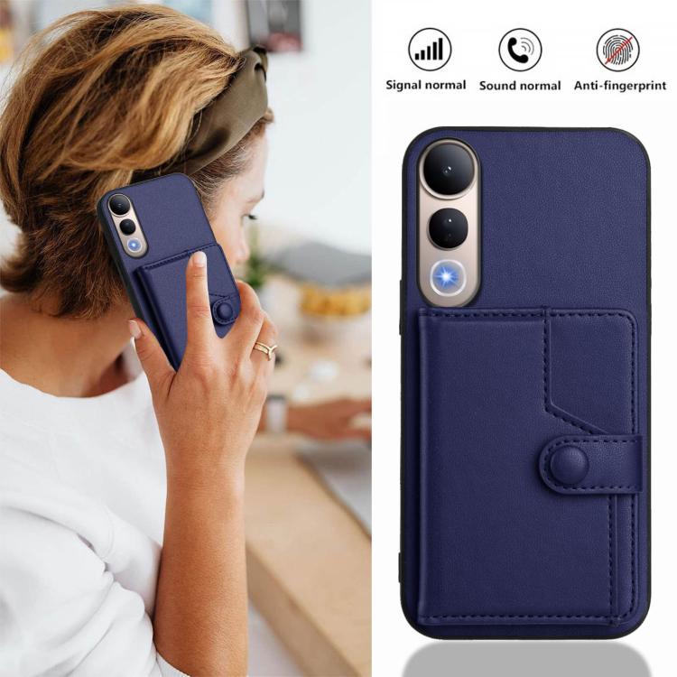 For vivo V50 Lite 4G Button Card Bag RFID Anti-theft Phone Case