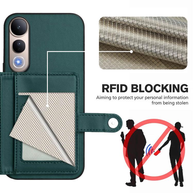 For vivo V50 Lite 4G Button Card Bag RFID Anti-theft Phone Case