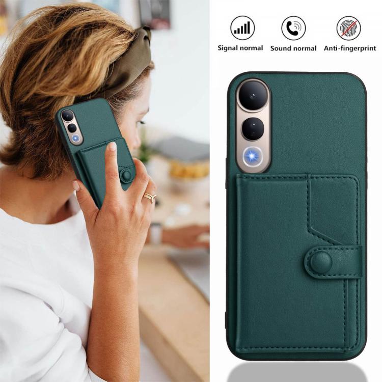 For vivo V50 Lite 4G Button Card Bag RFID Anti-theft Phone Case