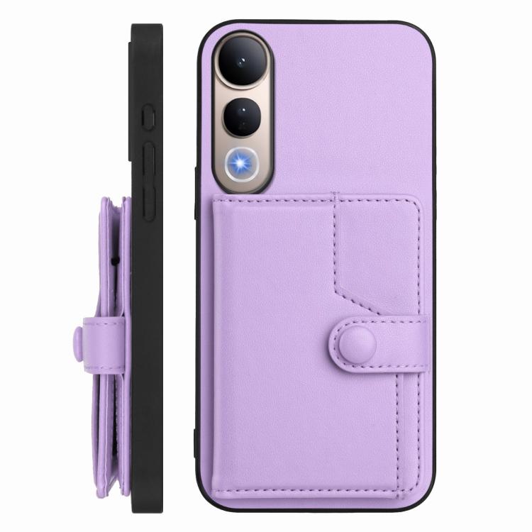 For vivo V50 Lite 4G Button Card Bag RFID Anti-theft Phone Case