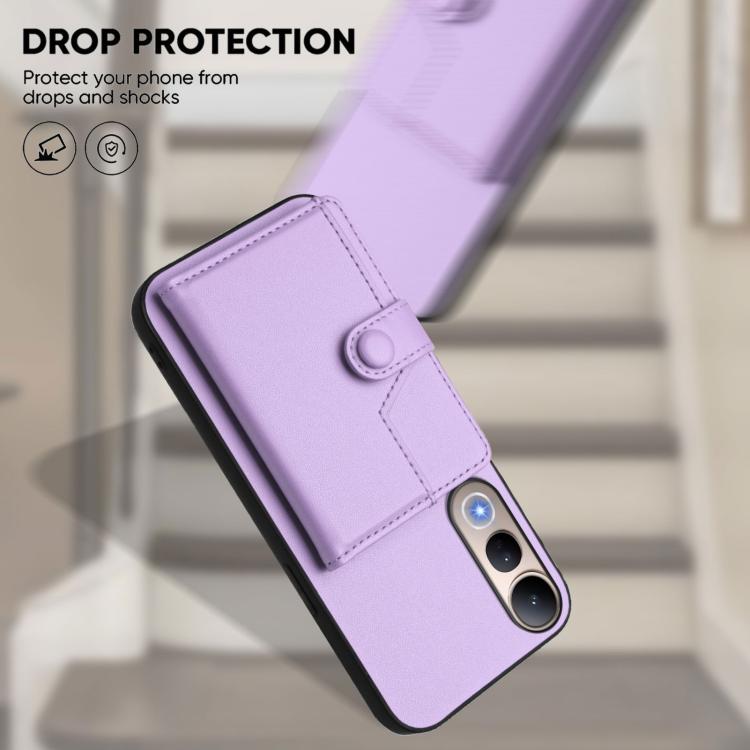 For vivo V50 Lite 4G Button Card Bag RFID Anti-theft Phone Case