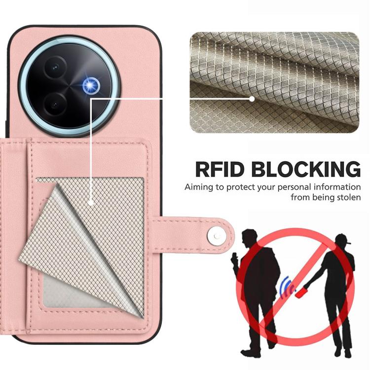 For vivo Y39 5G / Y300i Button Card Bag RFID Anti-theft Phone Case