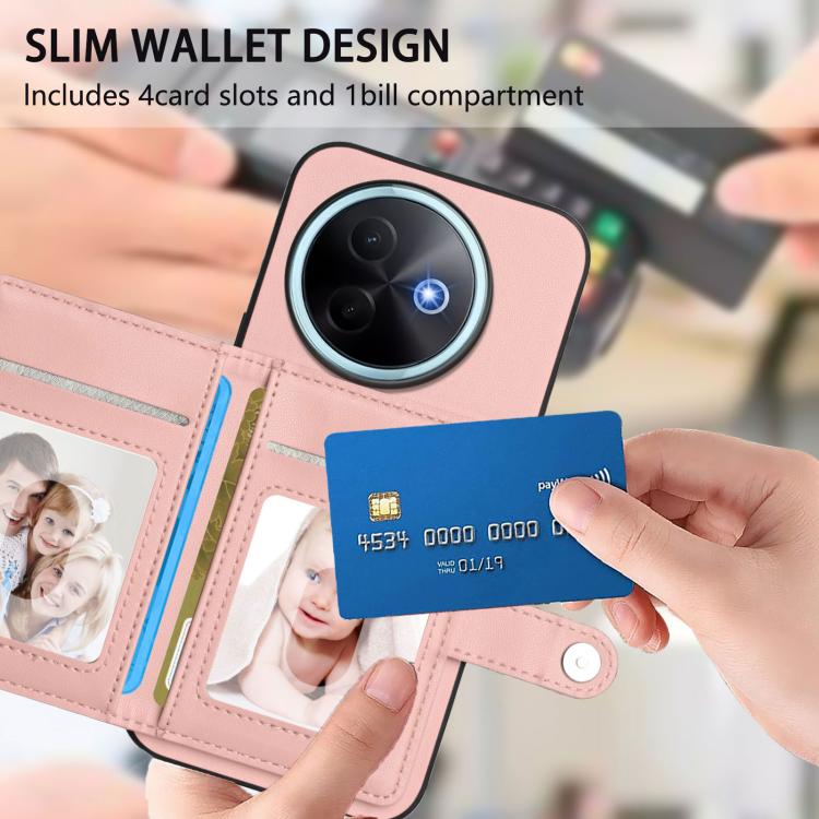 For vivo Y39 5G / Y300i Button Card Bag RFID Anti-theft Phone Case