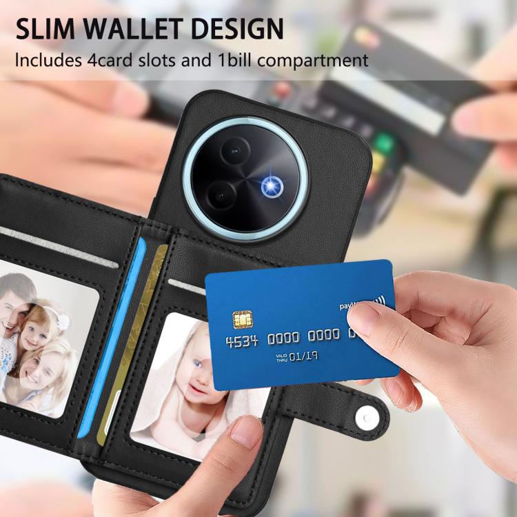 For vivo Y39 5G / Y300i Button Card Bag RFID Anti-theft Phone Case