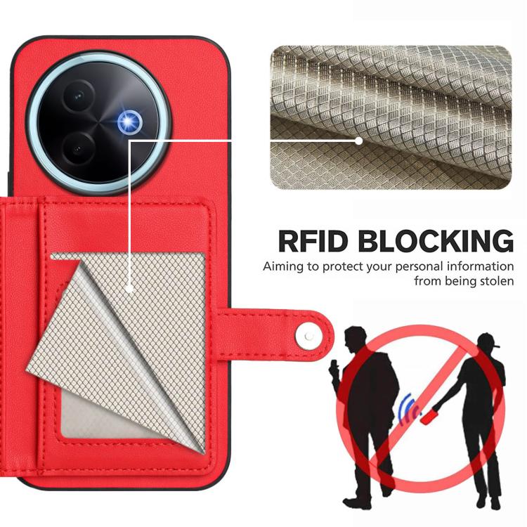 For vivo Y39 5G / Y300i Button Card Bag RFID Anti-theft Phone Case