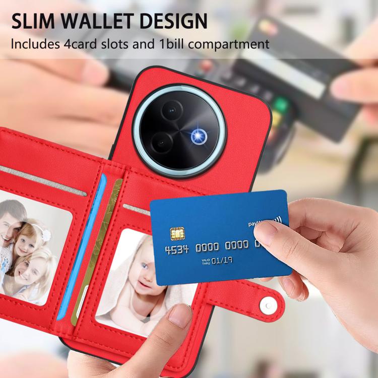 For vivo Y39 5G / Y300i Button Card Bag RFID Anti-theft Phone Case