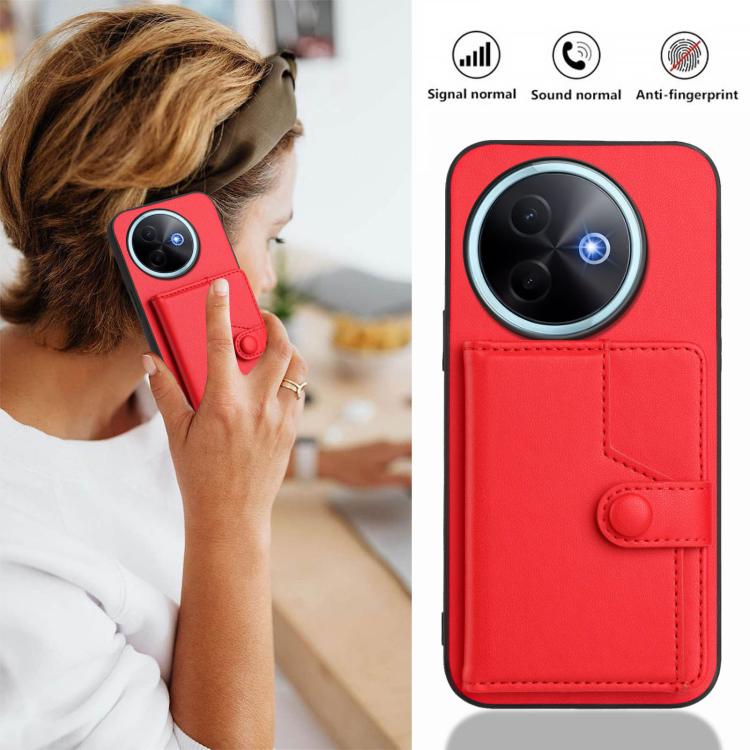 For vivo Y39 5G / Y300i Button Card Bag RFID Anti-theft Phone Case