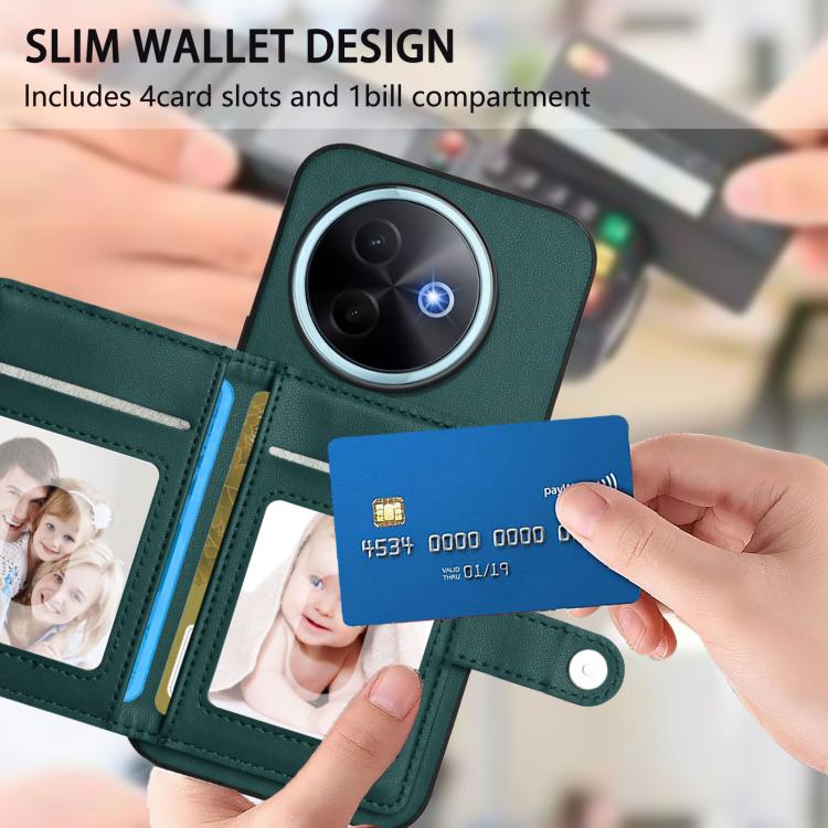 For vivo Y39 5G / Y300i Button Card Bag RFID Anti-theft Phone Case