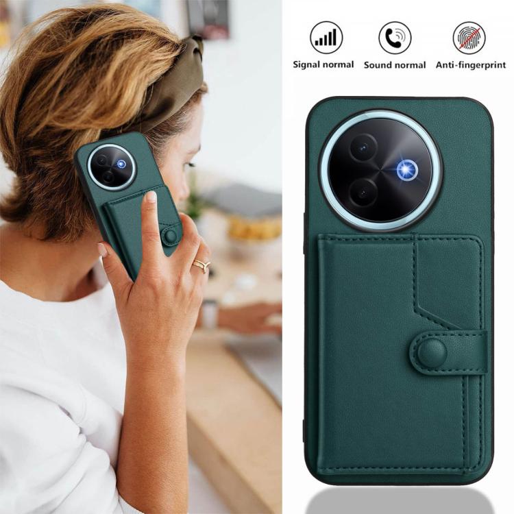 For vivo Y39 5G / Y300i Button Card Bag RFID Anti-theft Phone Case