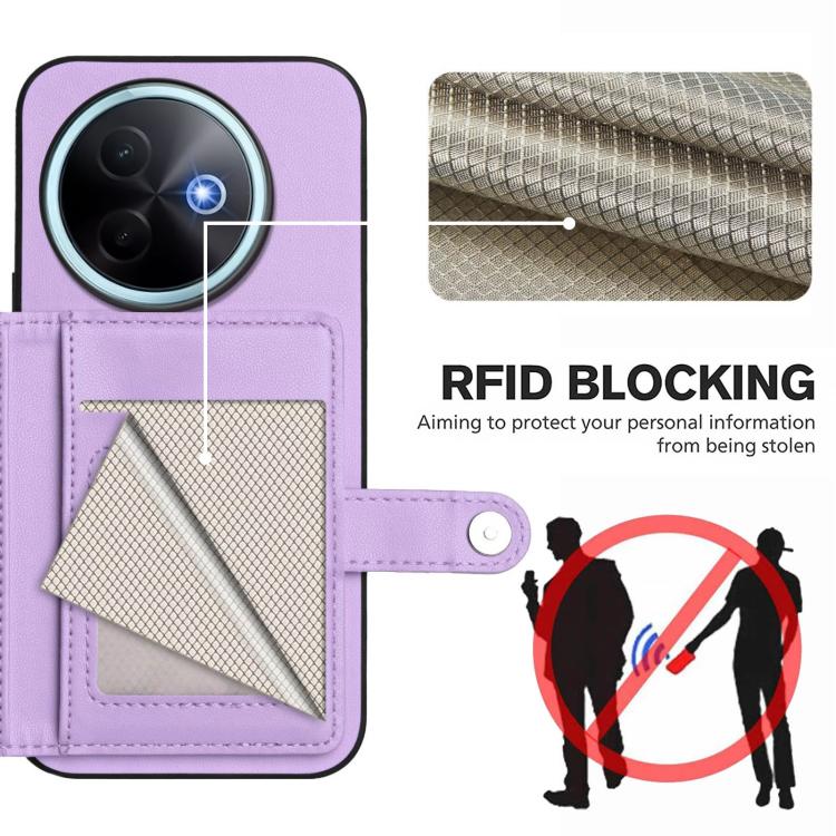 For vivo Y39 5G / Y300i Button Card Bag RFID Anti-theft Phone Case