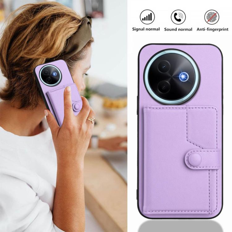 For vivo Y39 5G / Y300i Button Card Bag RFID Anti-theft Phone Case