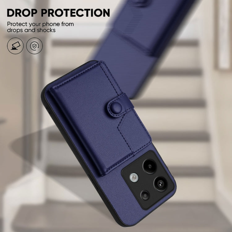 For Xiaomi Poco X6 Button Card Bag RFID Anti-theft Phone Case