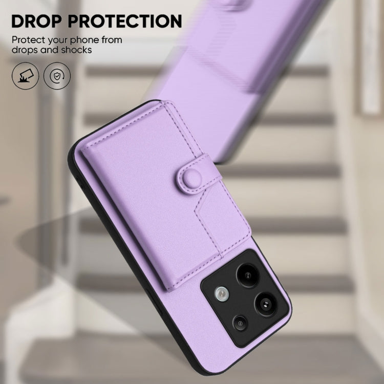 For Xiaomi Poco X6 Button Card Bag RFID Anti-theft Phone Case
