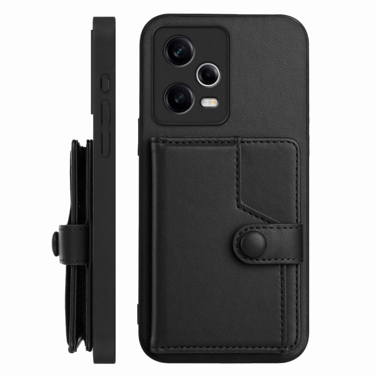 For Xiaomi Poco X5 Button Card Bag RFID Anti-theft Phone Case