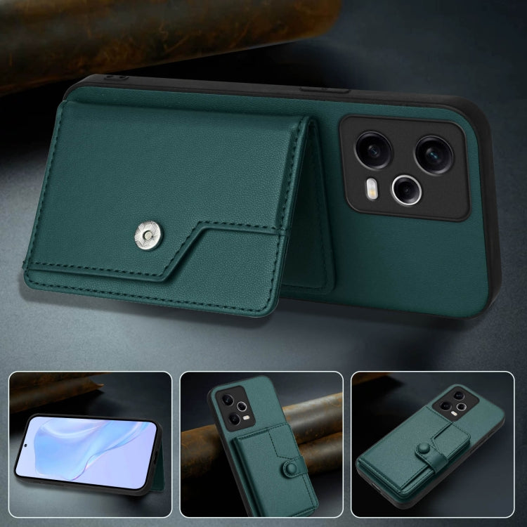 For Xiaomi Poco X5 Button Card Bag RFID Anti-theft Phone Case