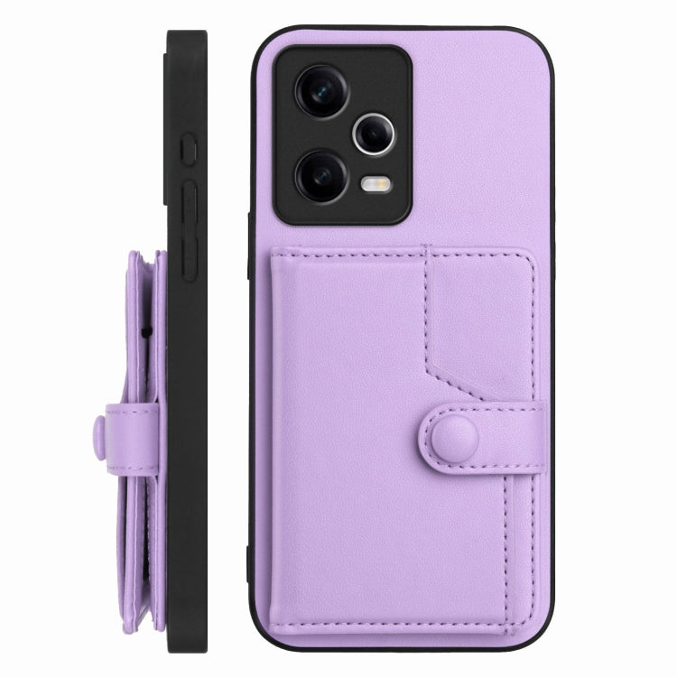 For Xiaomi Poco X5 Button Card Bag RFID Anti-theft Phone Case