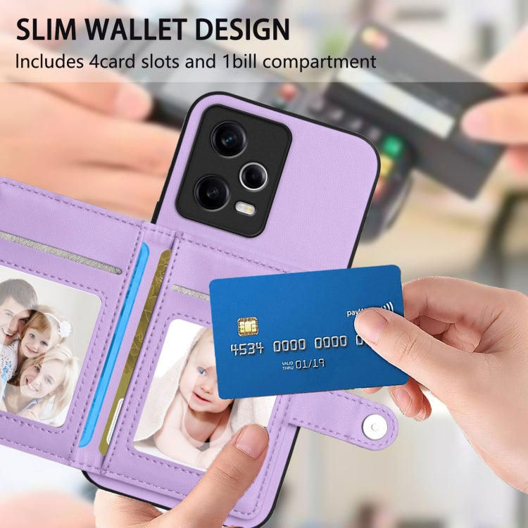 For Xiaomi Poco X5 Button Card Bag RFID Anti-theft Phone Case