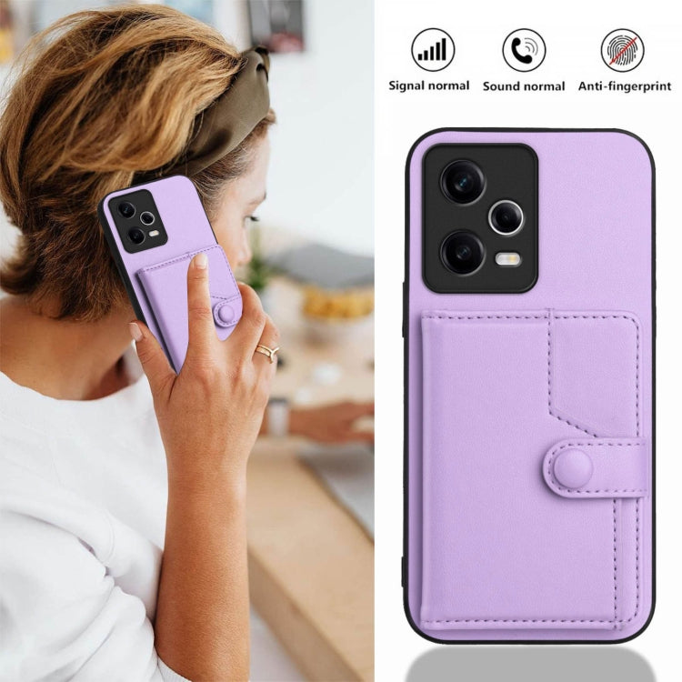 For Xiaomi Poco X5 Button Card Bag RFID Anti-theft Phone Case