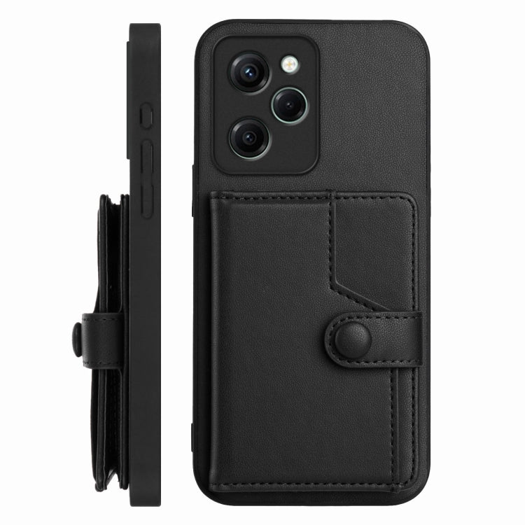 For Xiaomi Poco X5 Pro Button Card Bag RFID Anti-theft Phone Case