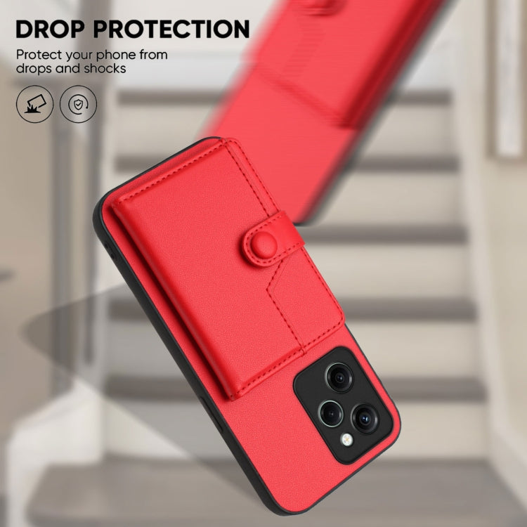 For Xiaomi Poco X5 Pro Button Card Bag RFID Anti-theft Phone Case