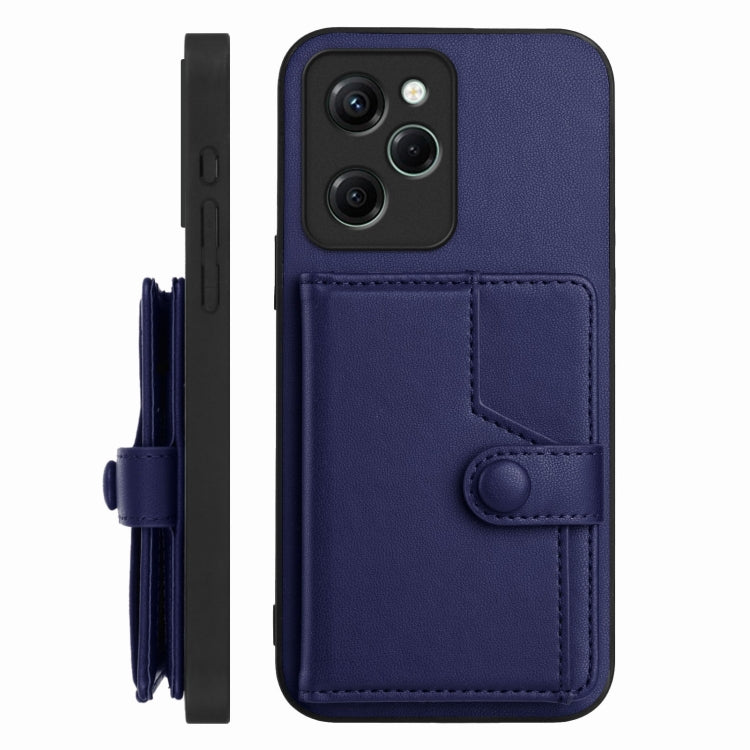 For Xiaomi Poco X5 Pro Button Card Bag RFID Anti-theft Phone Case