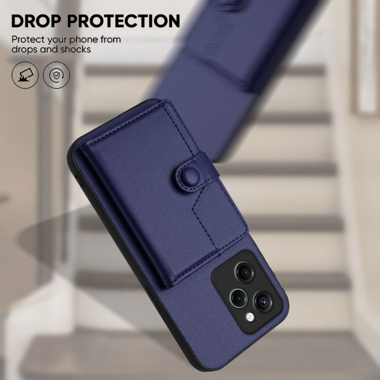 For Xiaomi Poco X5 Pro Button Card Bag RFID Anti-theft Phone Case