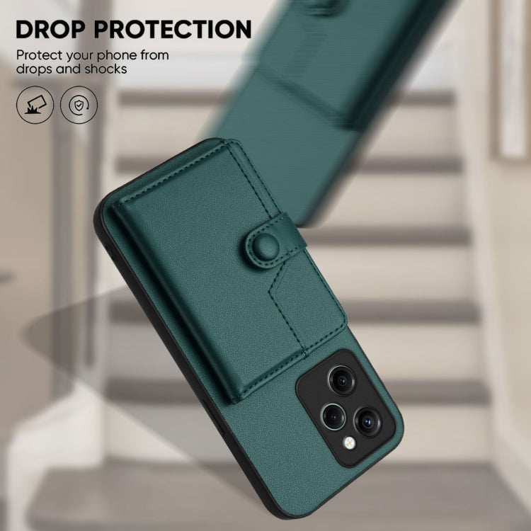 For Xiaomi Poco X5 Pro Button Card Bag RFID Anti-theft Phone Case