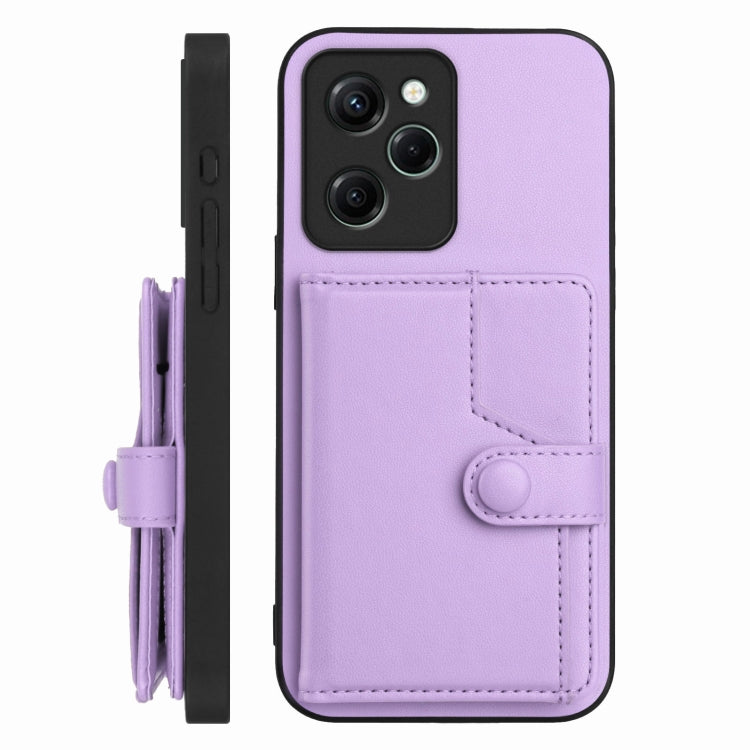 For Xiaomi Poco X5 Pro Button Card Bag RFID Anti-theft Phone Case