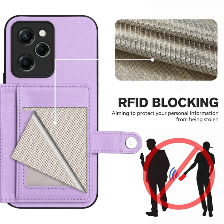 For Xiaomi Poco X5 Pro Button Card Bag RFID Anti-theft Phone Case