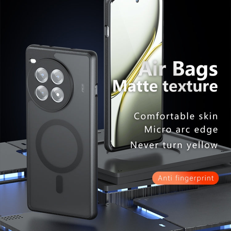 For OnePlus Ace 3 Pro Armor MagSafe Precise Hole PC Hybrid TPU Phone Case - Frosted Black