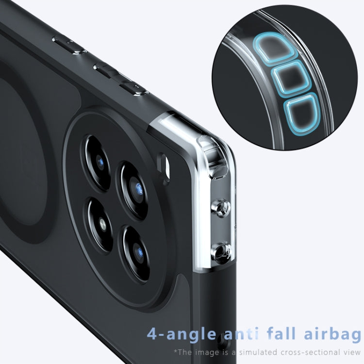 For OnePlus Ace 3 Pro Armor MagSafe Precise Hole PC Hybrid TPU Phone Case - Frosted Black