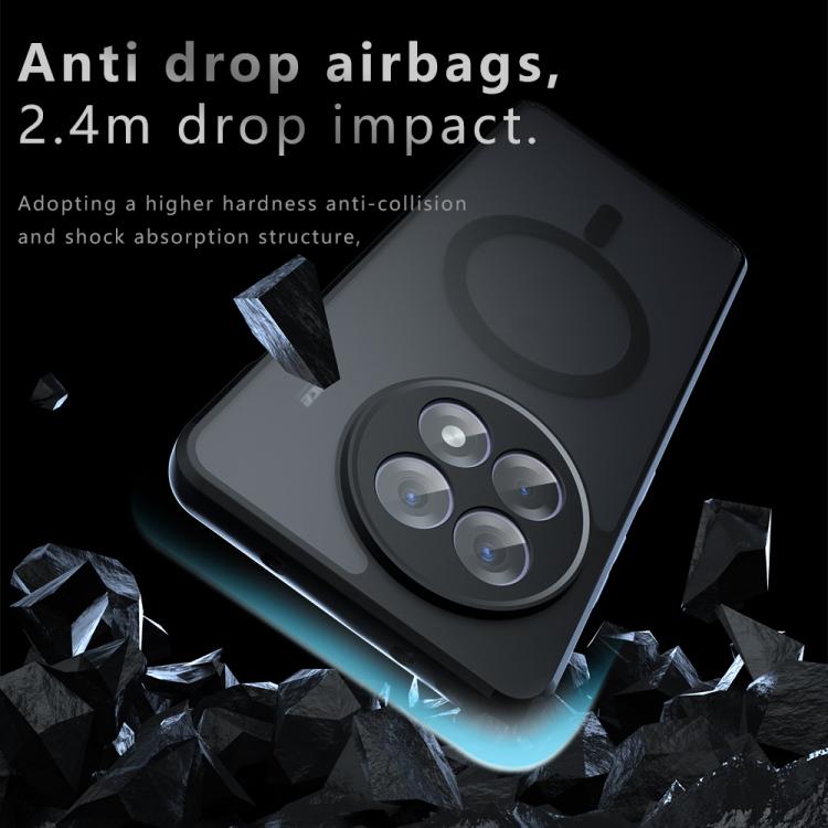 For OnePlus Ace 5 / 5 Pro / 13R Armor MagSafe Precise Hole PC Hybrid TPU Phone Case - Frosted Black
