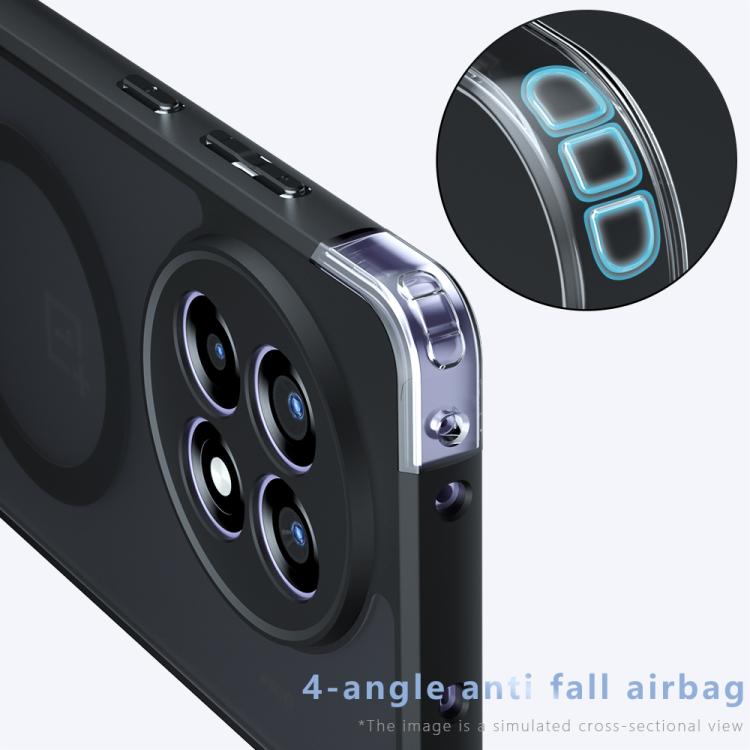 For OnePlus Ace 5 / 5 Pro / 13R Armor MagSafe Precise Hole PC Hybrid TPU Phone Case - Frosted Black