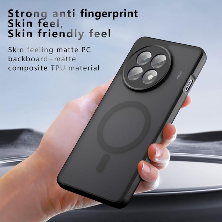 For OnePlus Ace 5 / 5 Pro / 13R Armor MagSafe Precise Hole PC Hybrid TPU Phone Case - Frosted Black