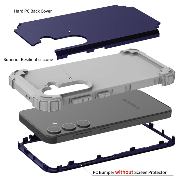 For Samsung Galaxy S24 FE 5G 3 in 1 Silicone Hybrid PC Shockproof Phone Case