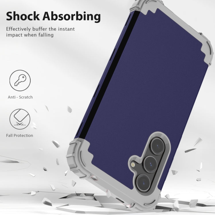 For Samsung Galaxy S24 FE 5G 3 in 1 Silicone Hybrid PC Shockproof Phone Case