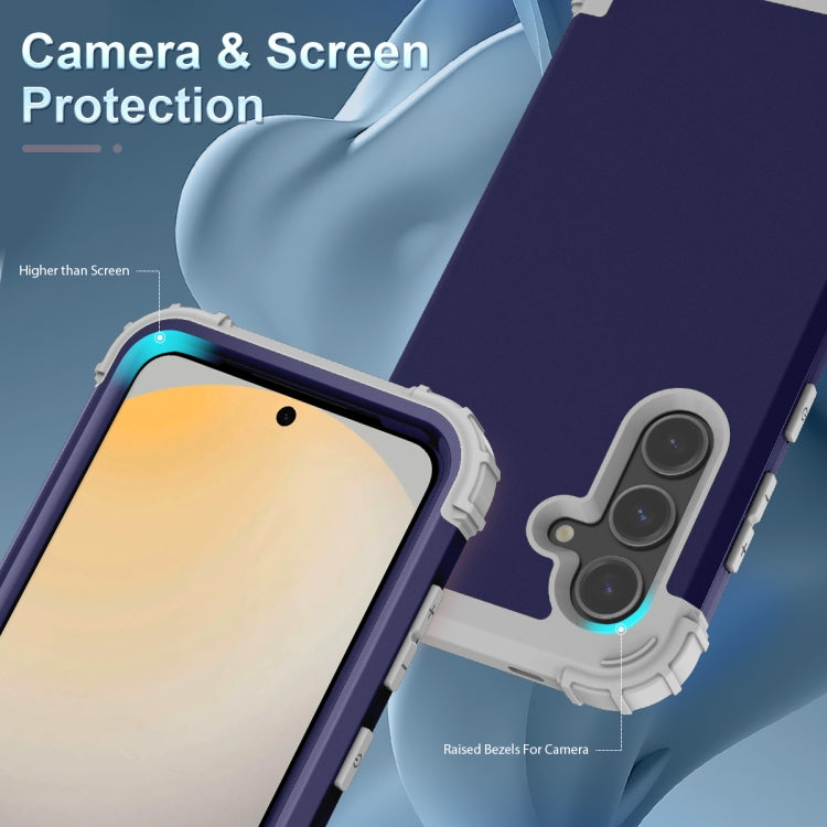 For Samsung Galaxy S24 FE 5G 3 in 1 Silicone Hybrid PC Shockproof Phone Case