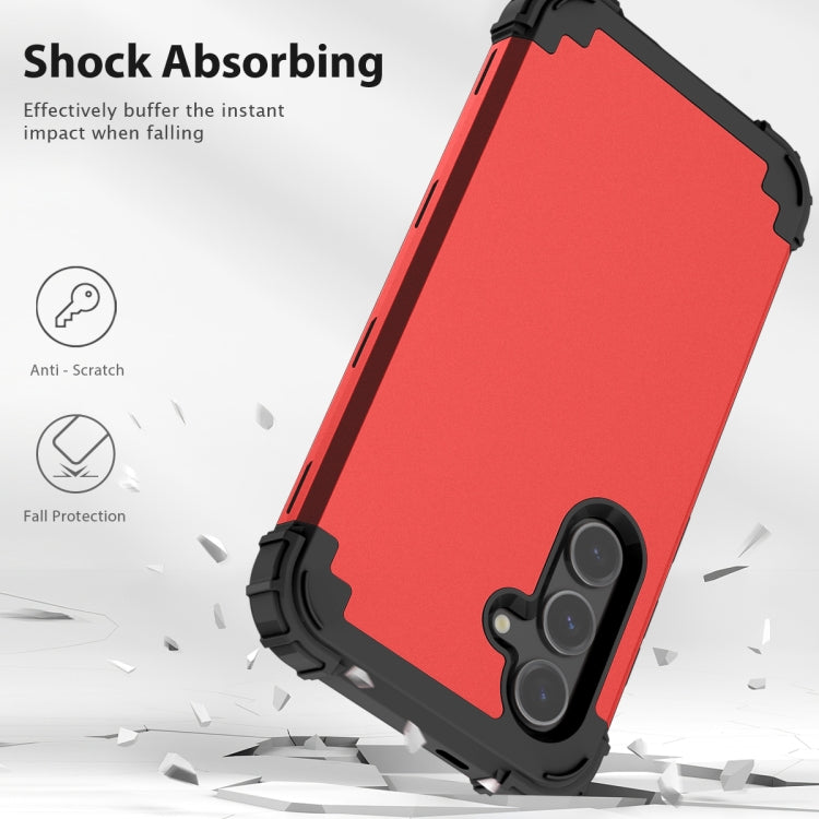 For Samsung Galaxy S24 FE 5G 3 in 1 Silicone Hybrid PC Shockproof Phone Case
