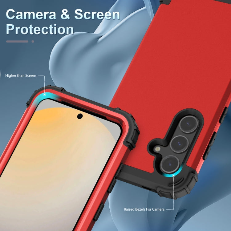 For Samsung Galaxy S24 FE 5G 3 in 1 Silicone Hybrid PC Shockproof Phone Case