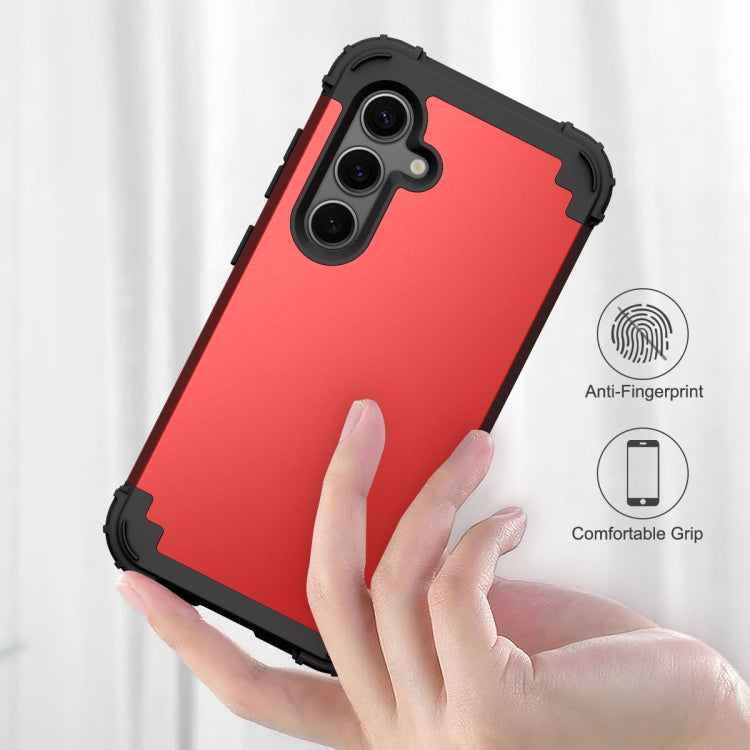 For Samsung Galaxy S24 FE 5G 3 in 1 Silicone Hybrid PC Shockproof Phone Case