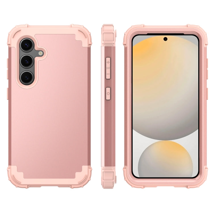 For Samsung Galaxy S24 FE 5G 3 in 1 Silicone Hybrid PC Shockproof Phone Case