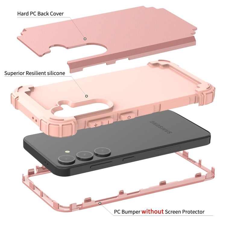 For Samsung Galaxy S24 FE 5G 3 in 1 Silicone Hybrid PC Shockproof Phone Case